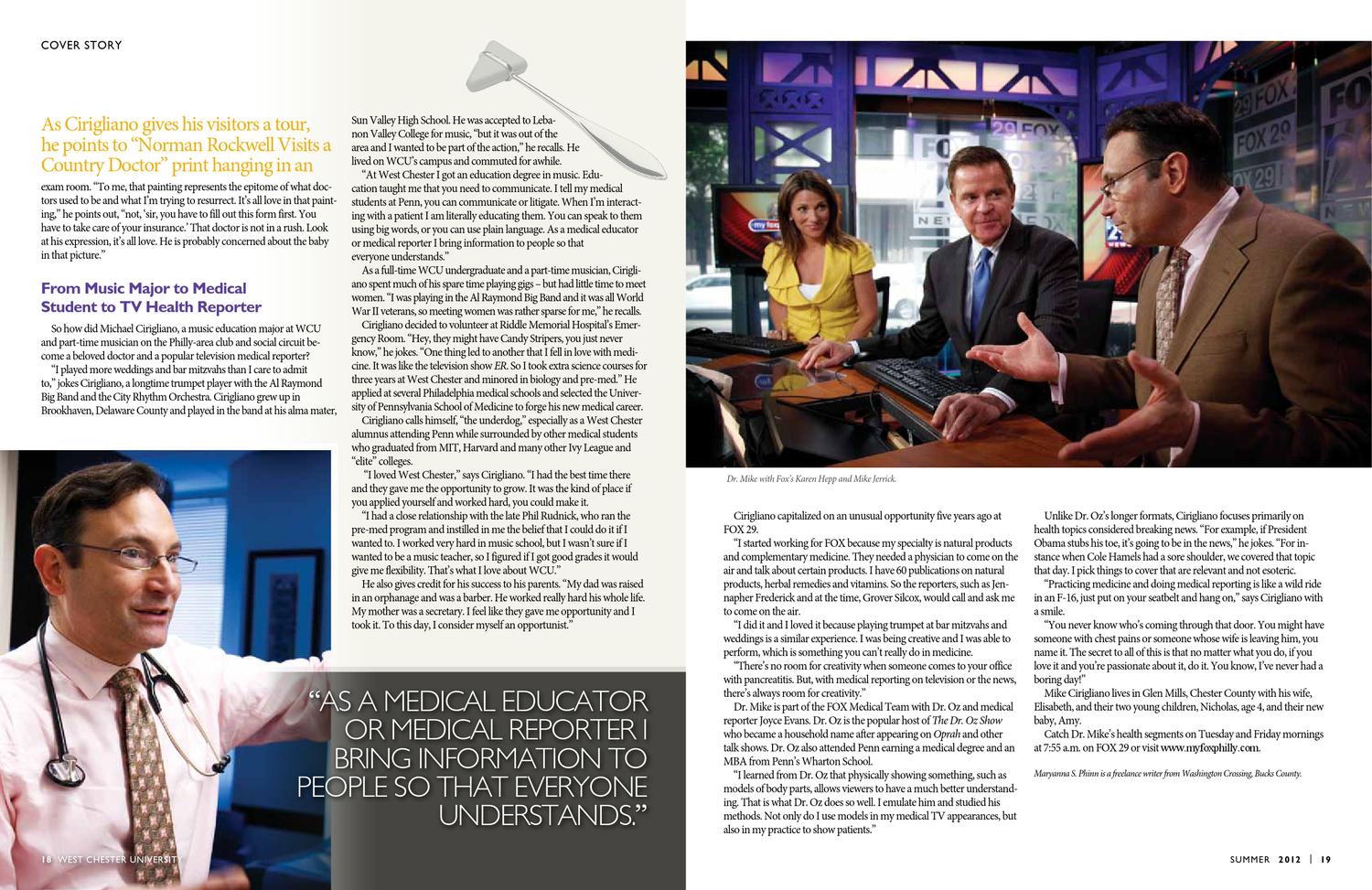 West Chester University Magazine, Summer 2012 by West Chester University -  Issuu
