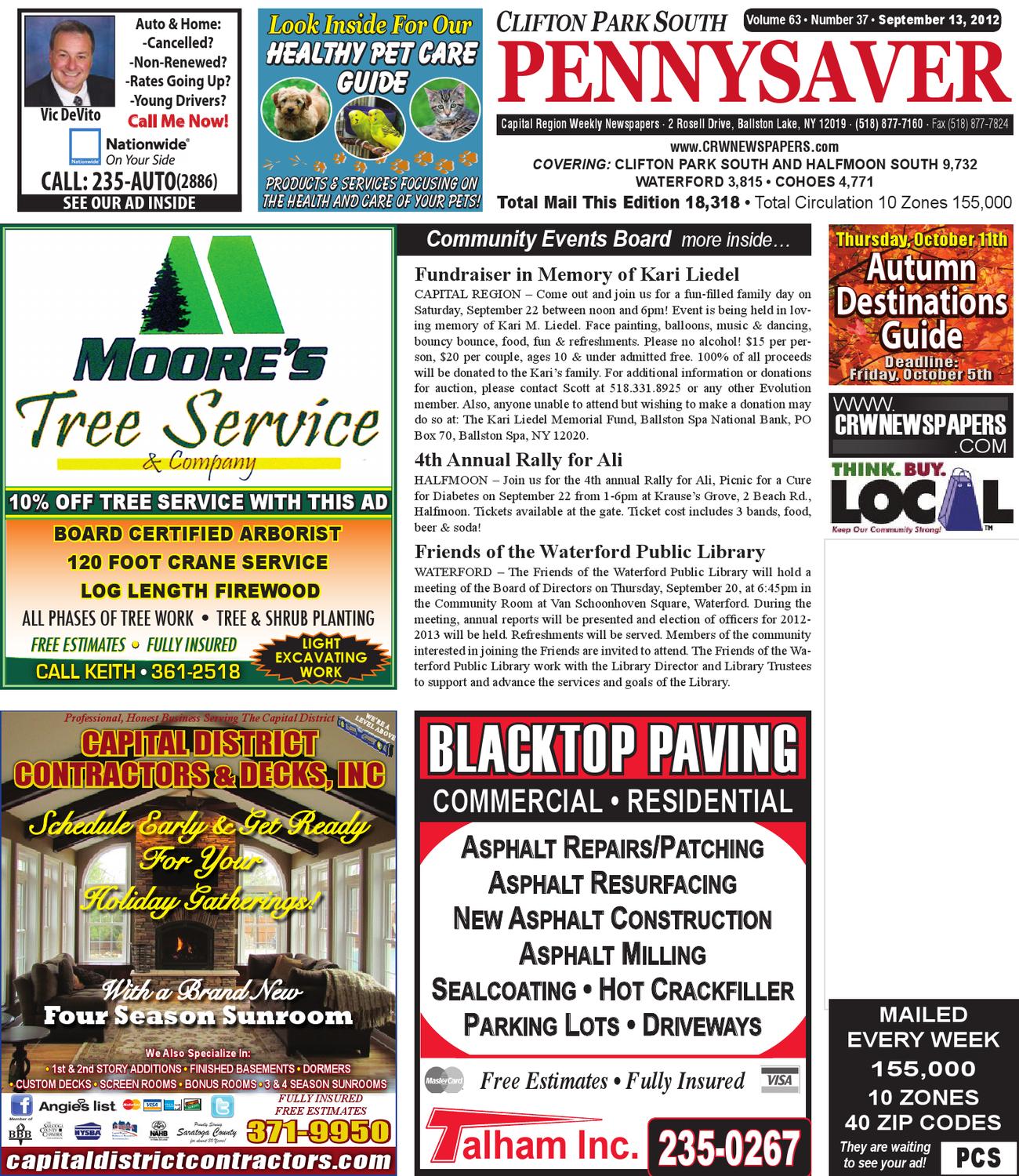 Clifton Park South Pennysaver 091312 by Capital Region Weekly Newspapers Issuu
