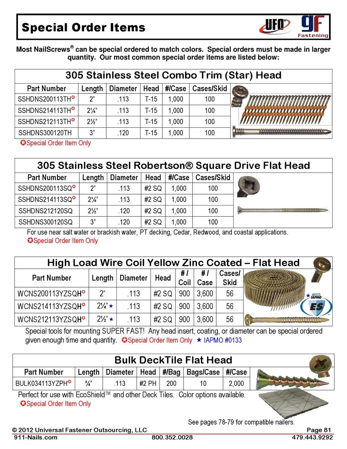 General Fastener UFO Product Catalog by Universal Fastener Outsourcing, LLC Issuu