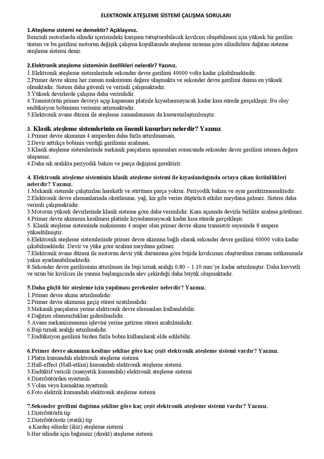 Motorlarda ateşleme sistemi nasıl çalışır Motorlarda ateşleme sistemi nasıl çalışır