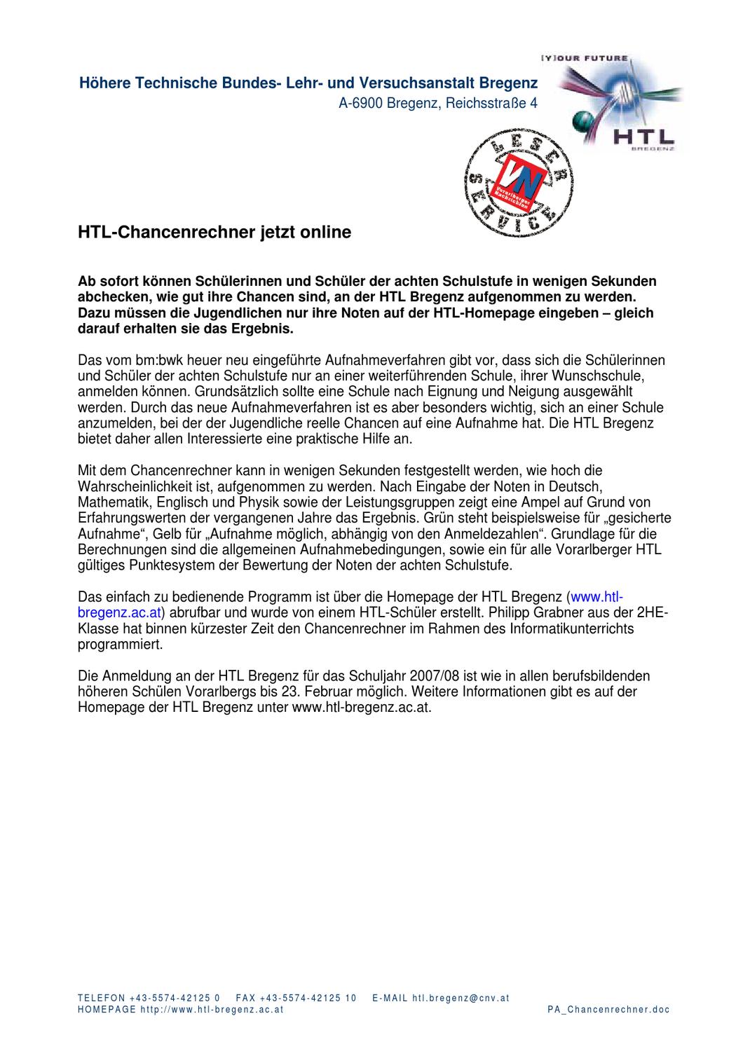 Chancenrechner Chancenrechner