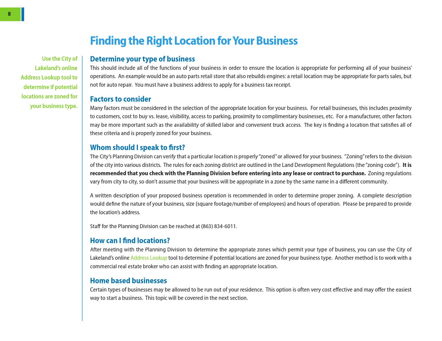 City of Lakeland Small Business Development Guide by City of Lakeland