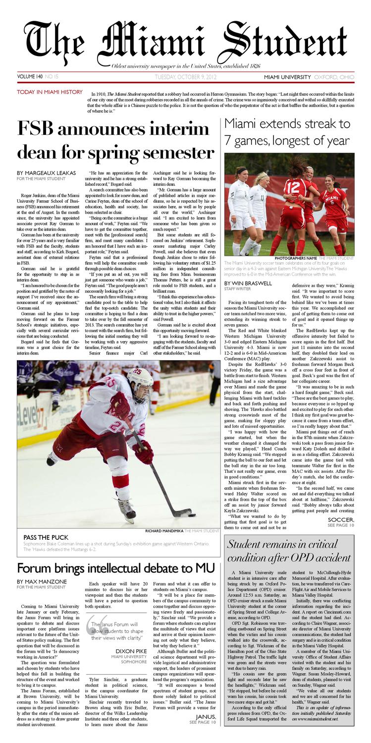 October 9 2012 The Miami Student By The Miami Student Issuu