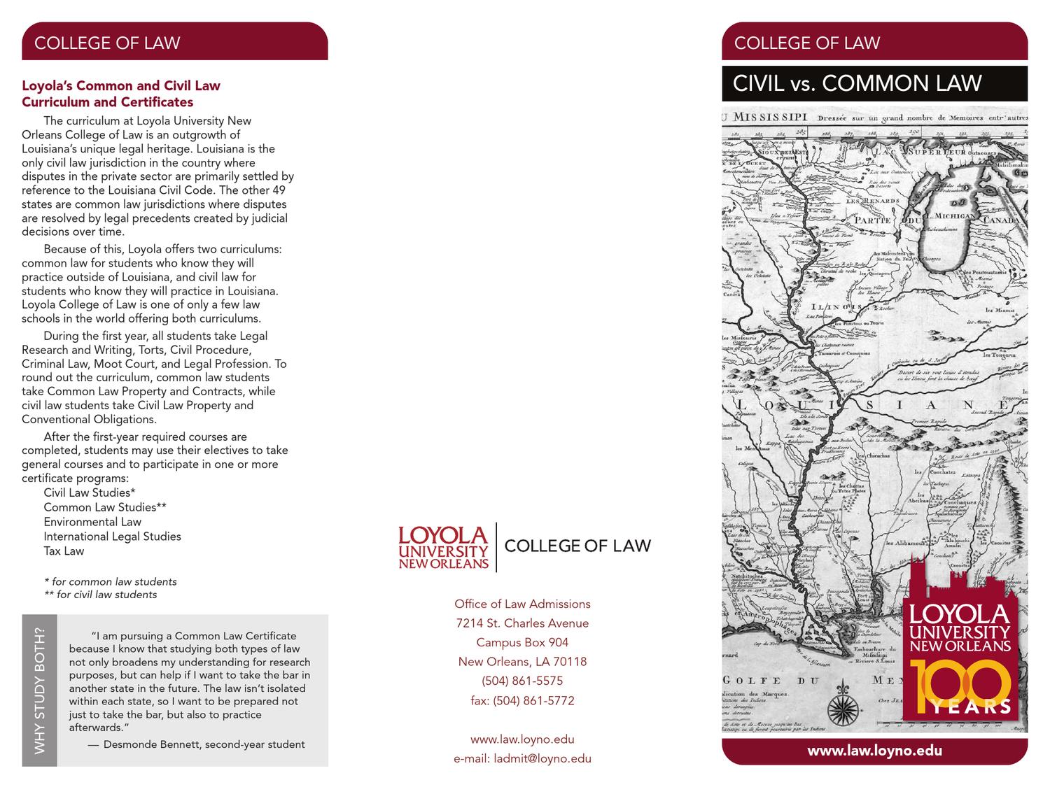 Loyola University New Orleans juris doctor program by Loyola University