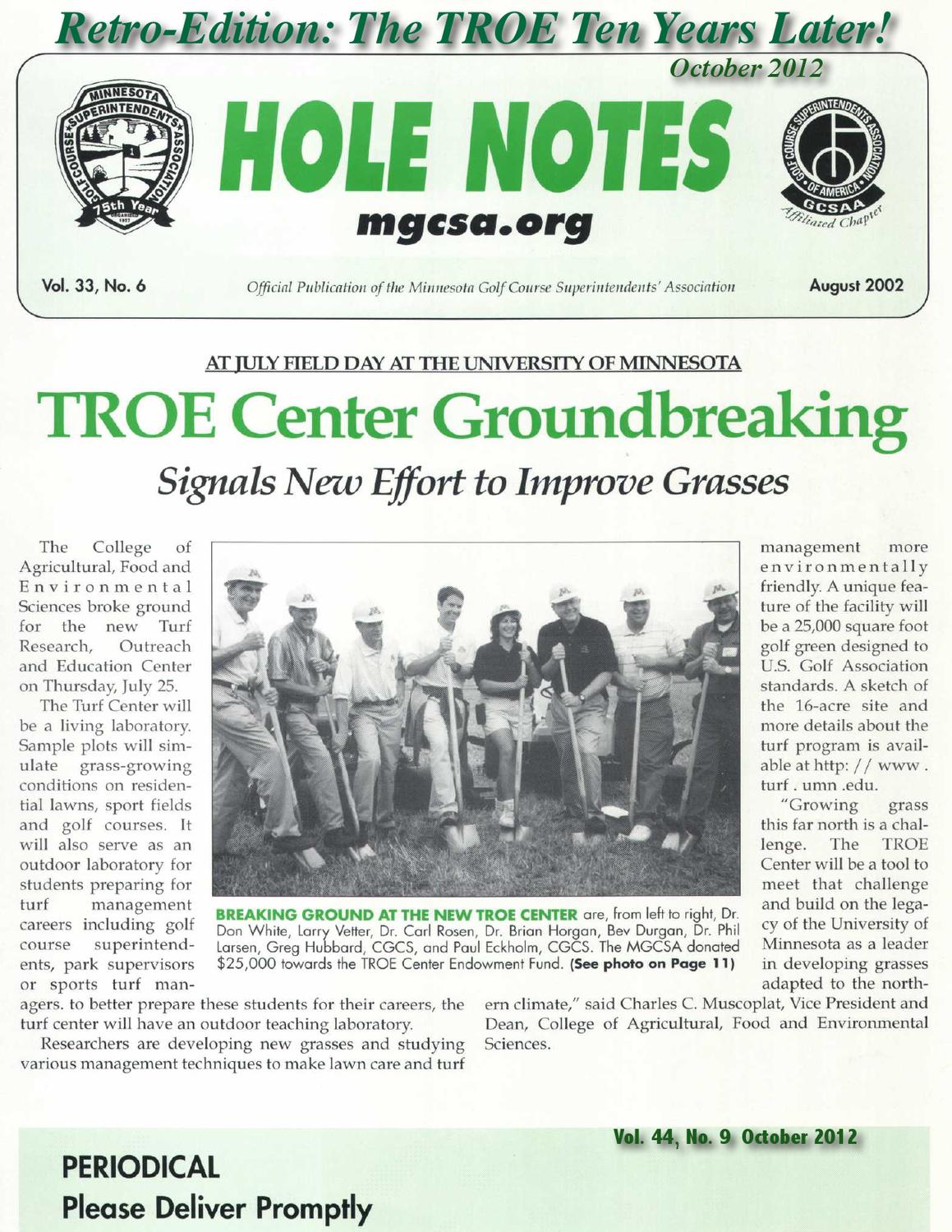 October Hole Notes by Minnesota Golf Course Superintendents Association ...