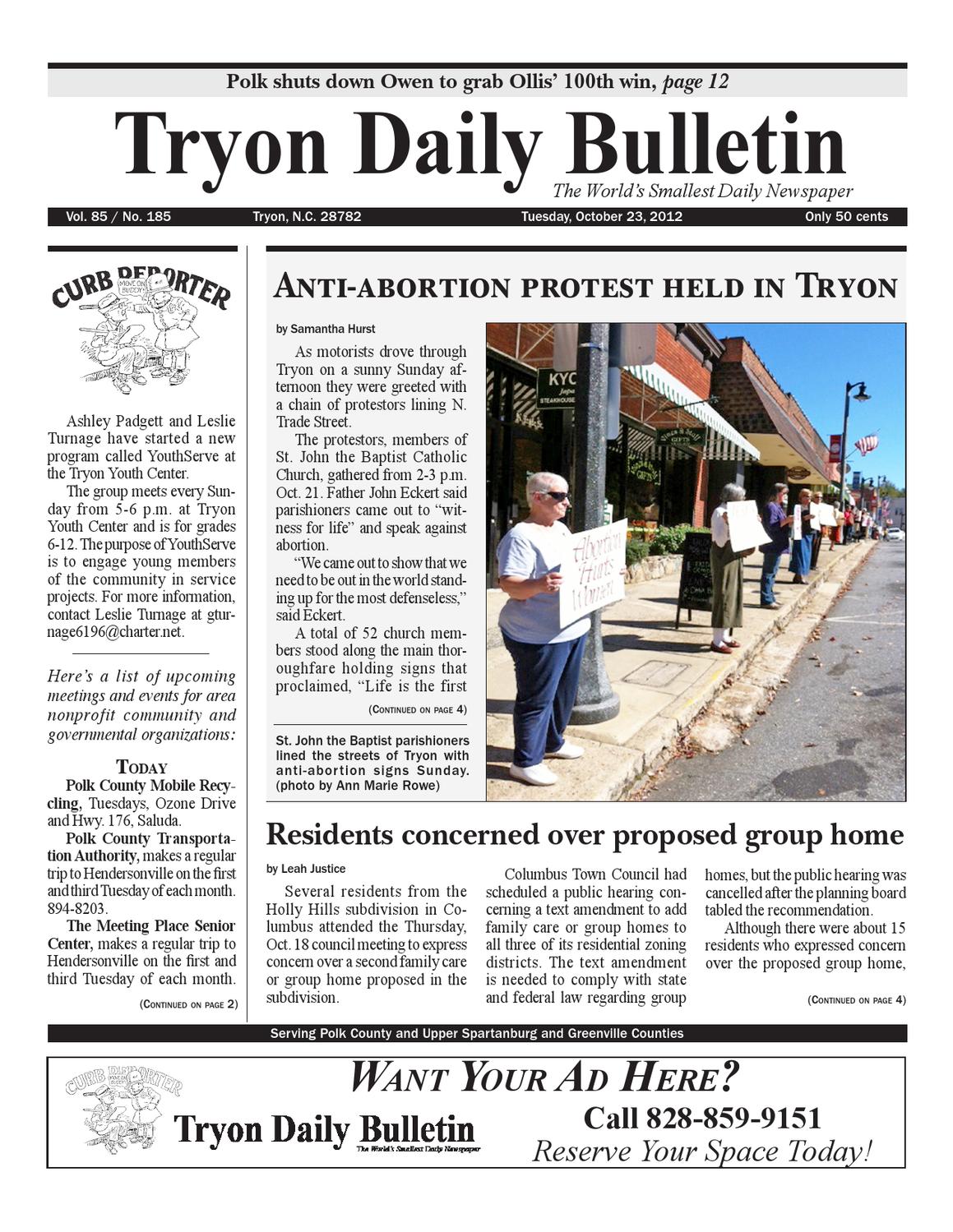 102312 Bulletin by Tryon Daily Bulletin Issuu