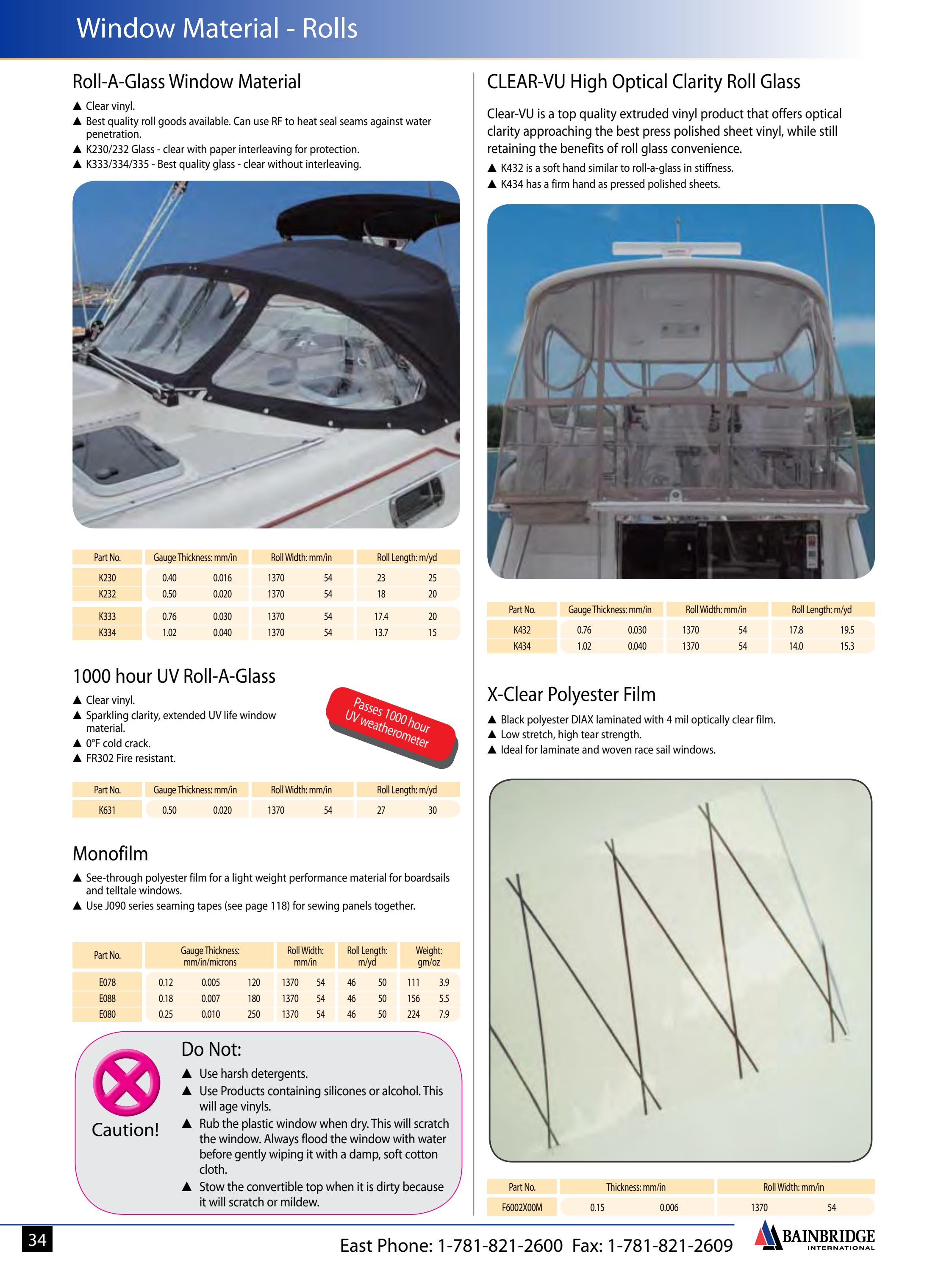 Marine Canvas & Awning Fabrics & Hardware Catalog by Bainbridge