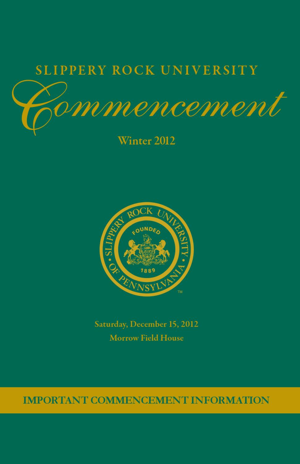 Commencement by slippery rock university Issuu