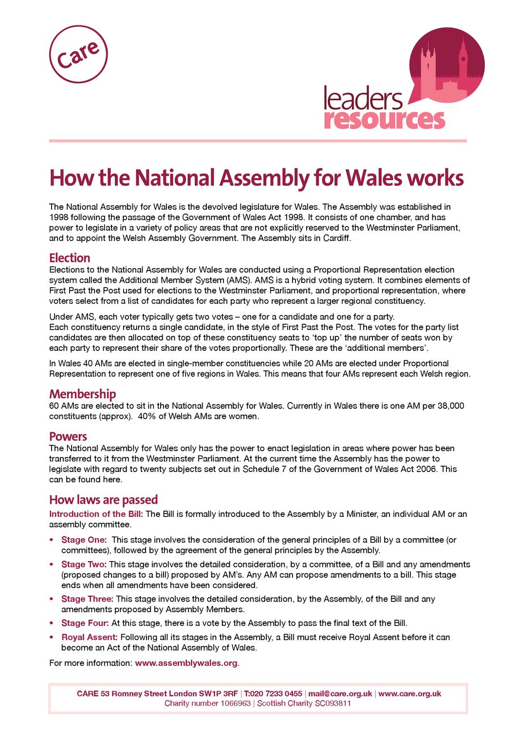 How the National Assembly for Wales Works by CARE User Issuu