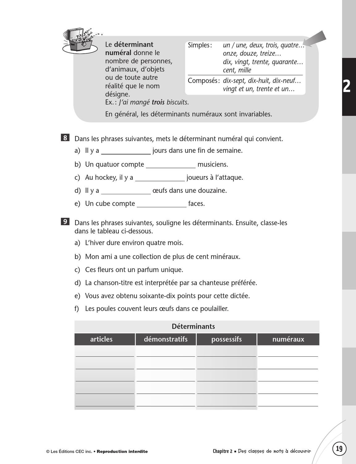 Cahier Grammaire Jeunesse_3e ann�e by Les �ditions CEC - issuu