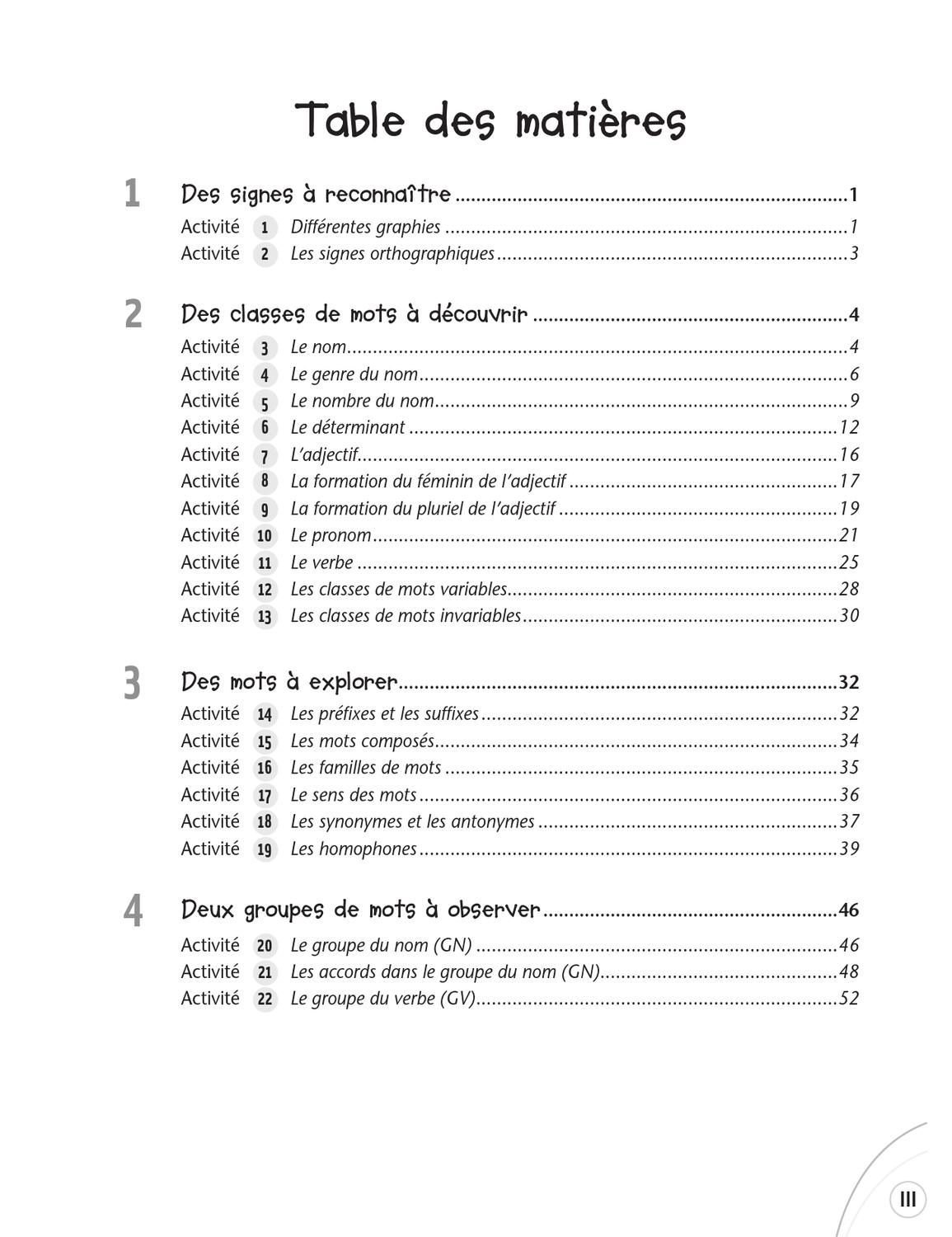 Exercices Mots Variables Et Invariables 6ème