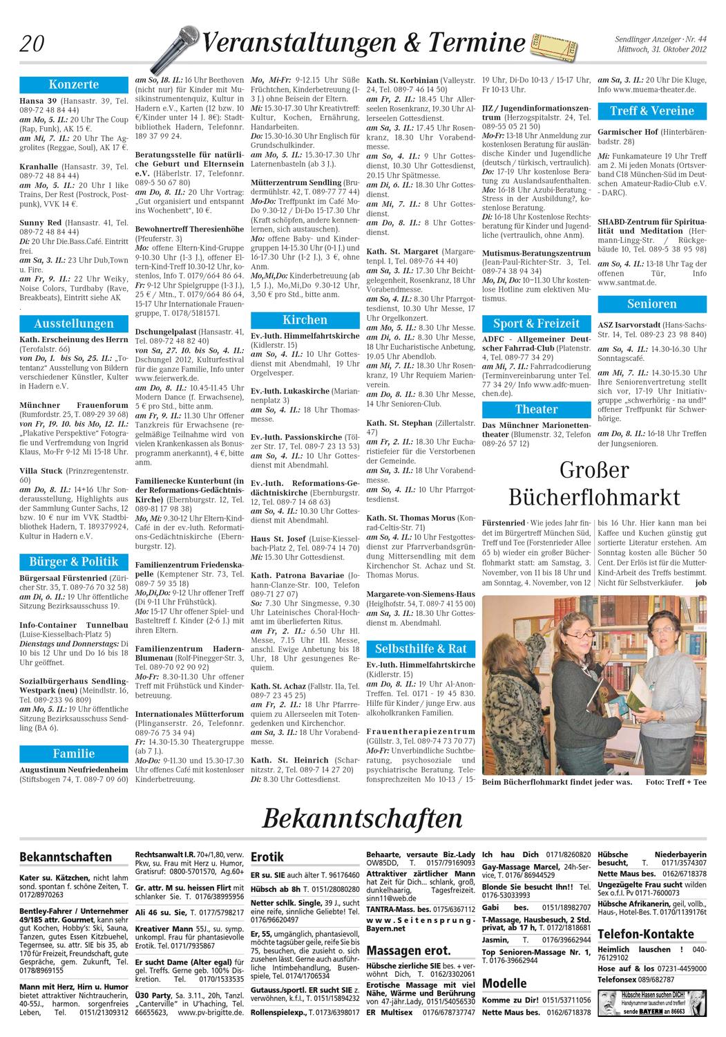 bekanntschaften sendlinger anzeiger