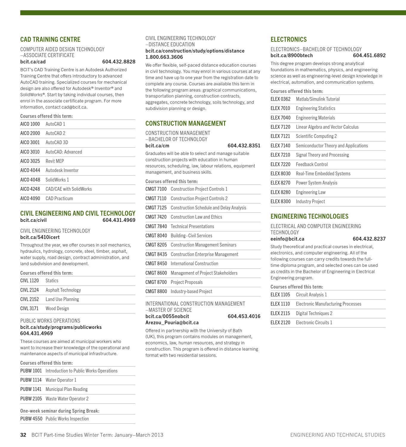 BCIT Part-time Studies - Winter 2013 by BCIT - Issuu