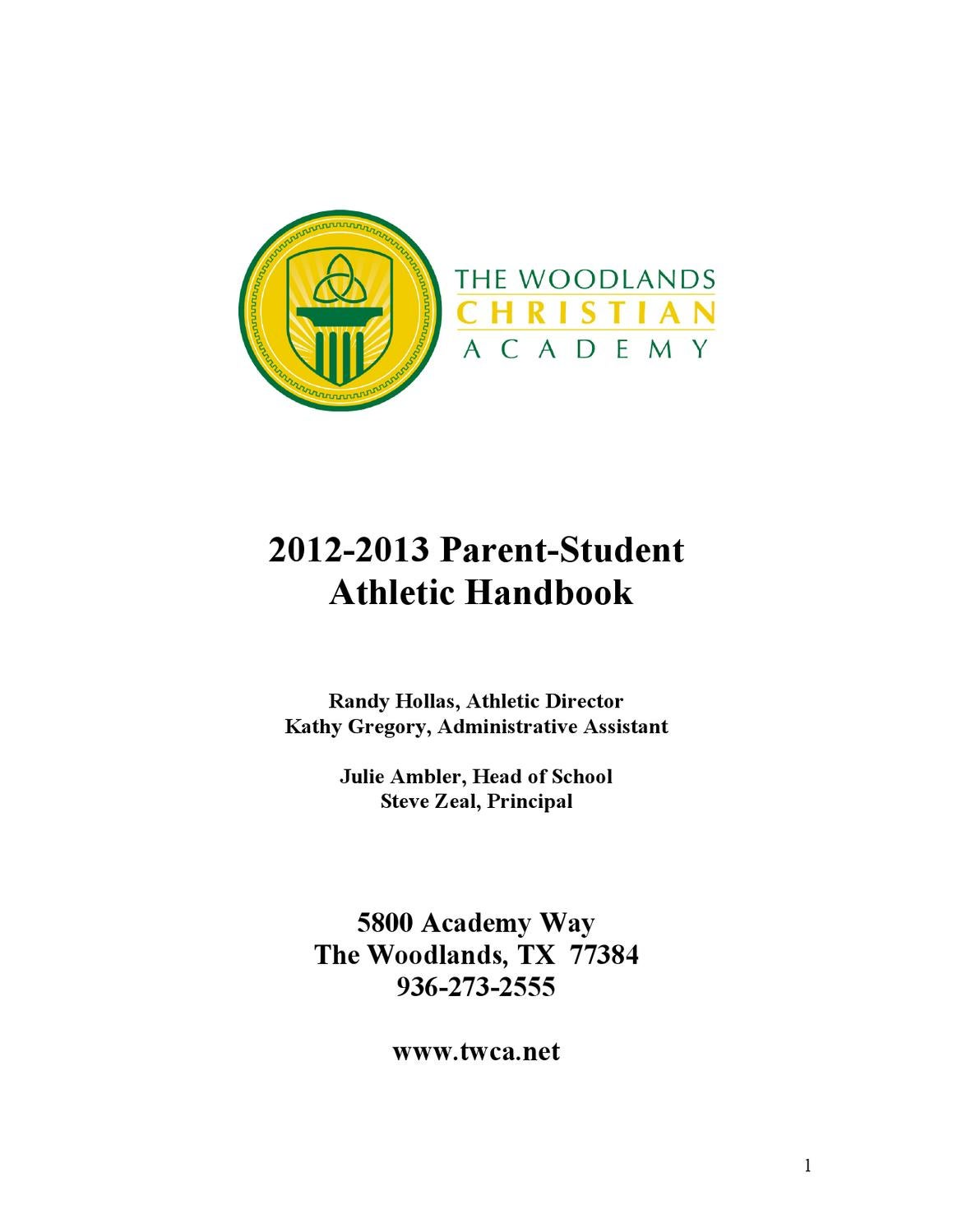 Athletic Handbook by Woodlands Christian Issuu