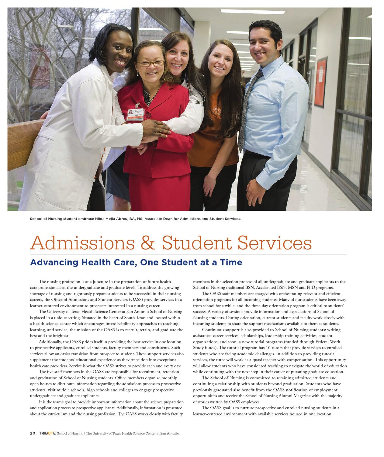 Tribute/School of Nursing 2012 by UT Health San Antonio Issuu