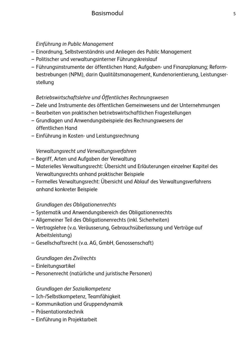 Verwaltungswirtschaft Basismodul Und Fachmodul Recht By Hochschule Luzern Issuu