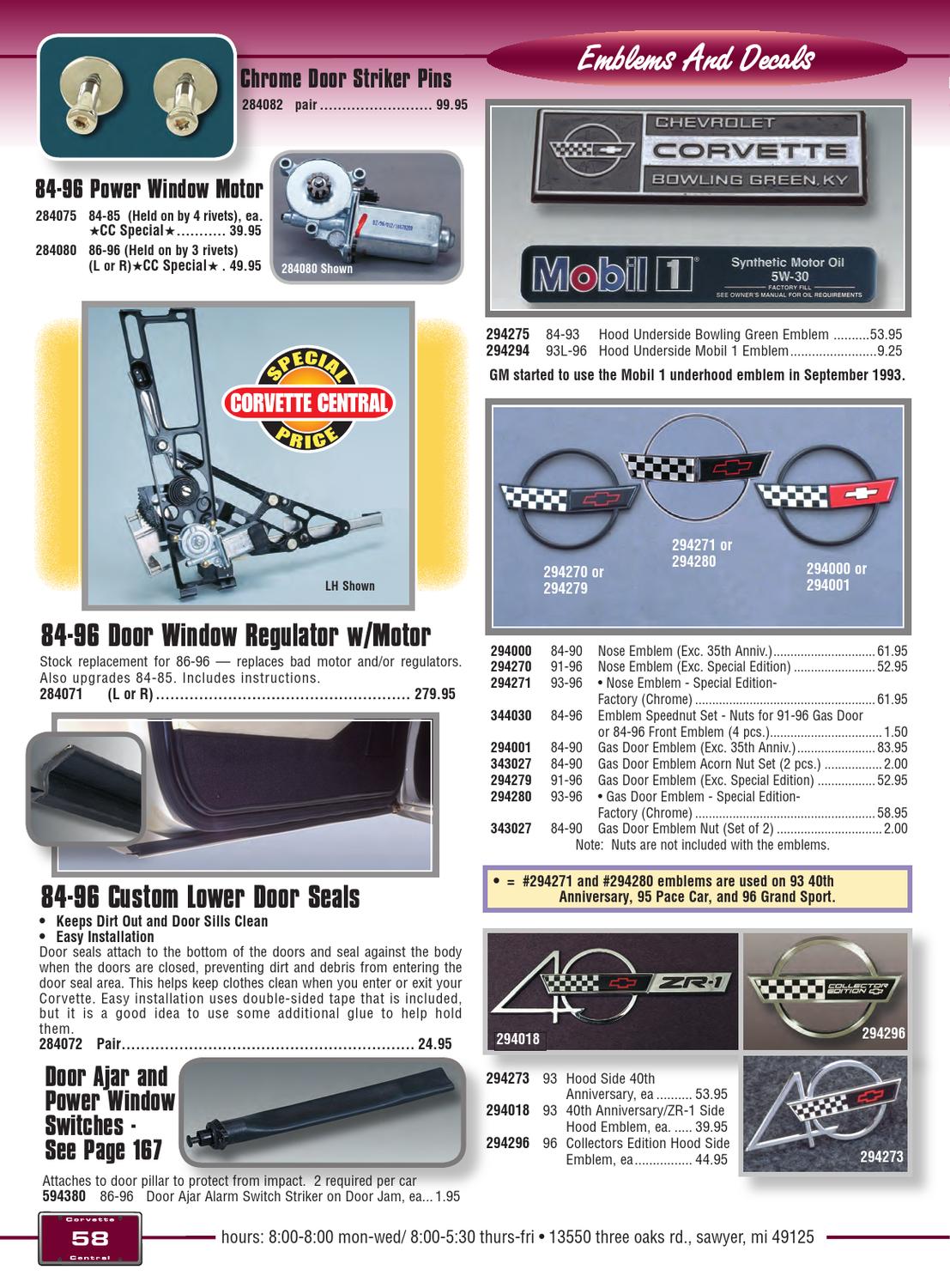 Corvette Central C4 (8496) Corvette Parts Catalog by Corvette Central