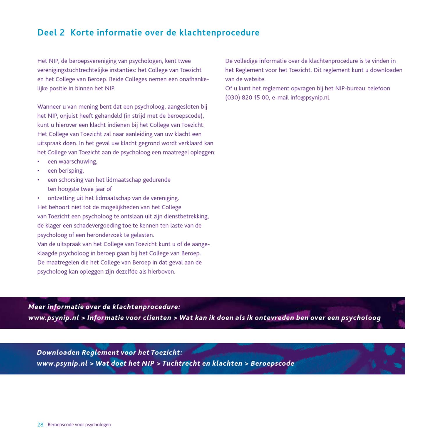 NIPberoepscode by Nederlands Instituut van Psychologen Issuu