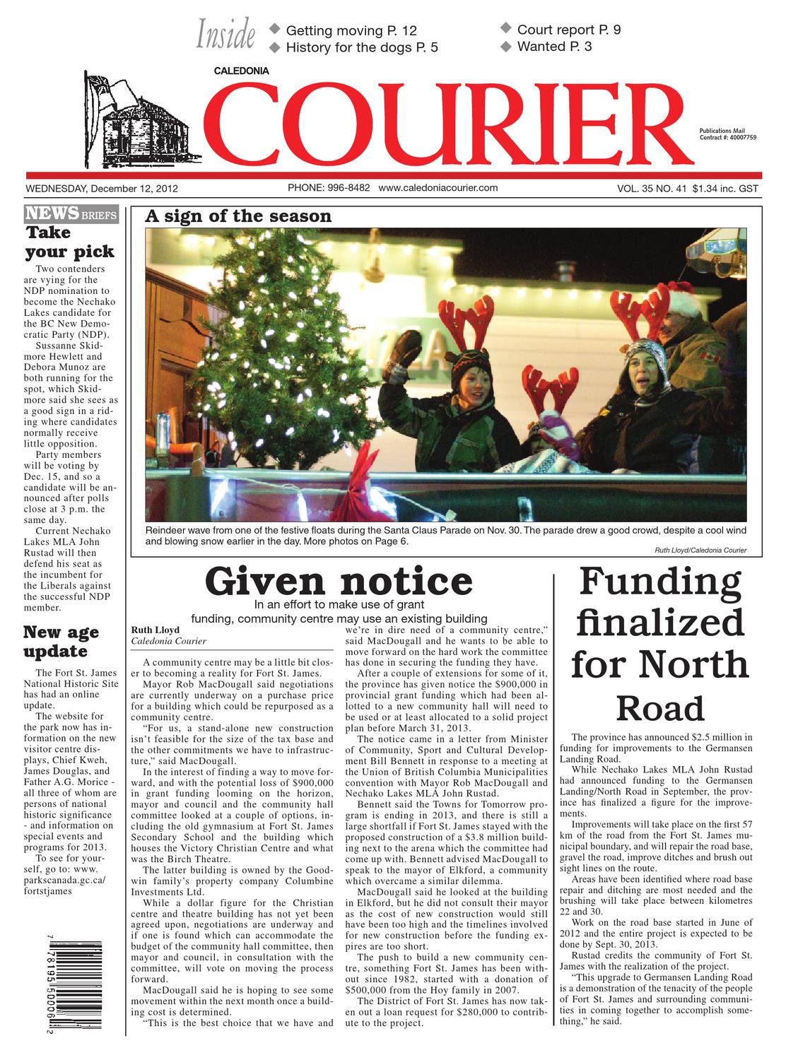 Caledonia Courier, December 12, 2012 by Black Press Media Group Issuu