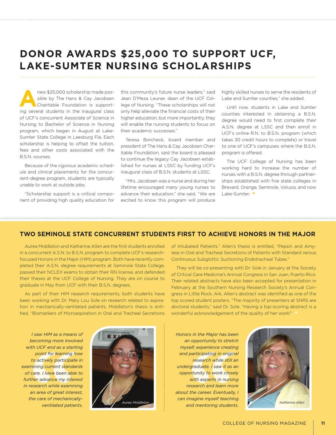 2012 UCF NURSING MAGAZINE, vol. 7 by UCF College of Nursing Issuu