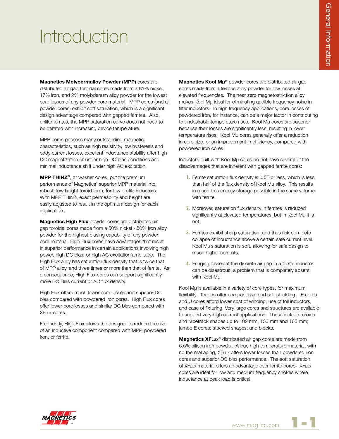 2011 Powder Core Catalog by Issuu