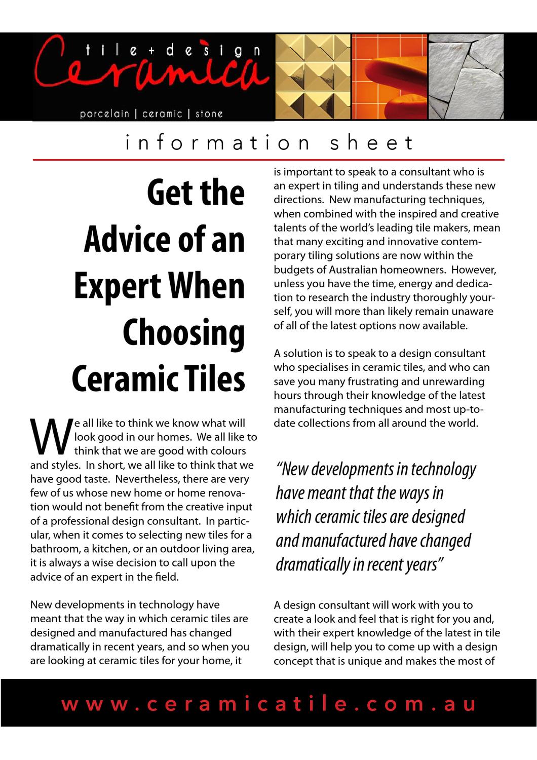 Ceramica Tile + Design Get the Advice of an Expert When Choosing