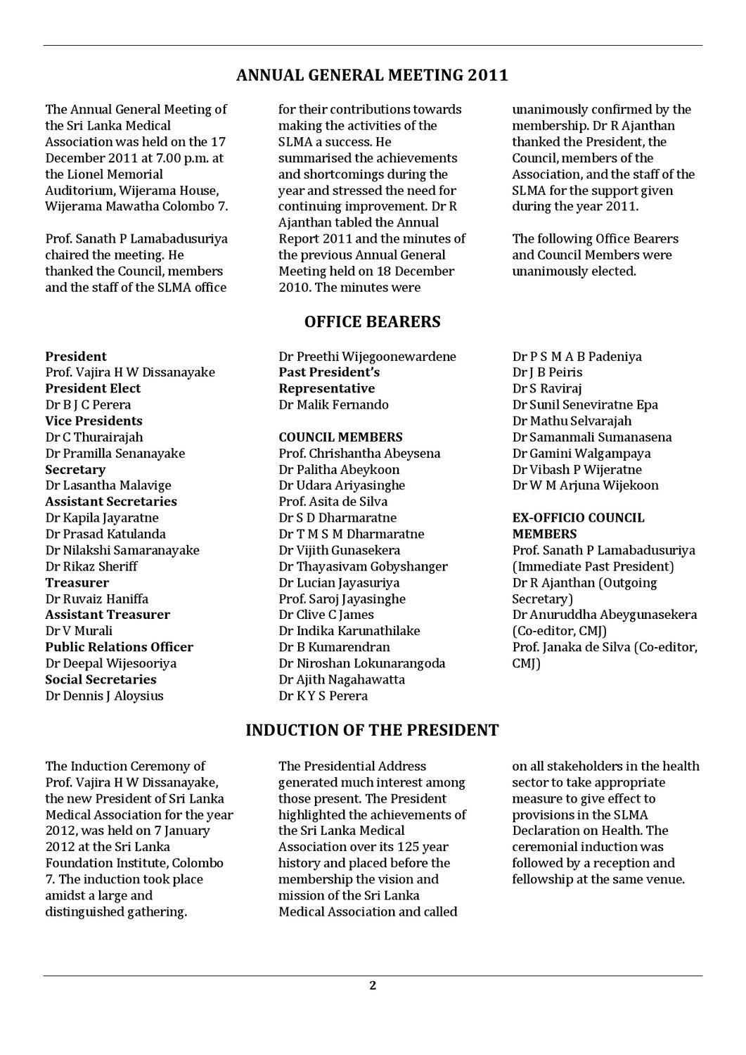 Sri Lanka Medical AssociationAnnual Report 2012 by Sri Lanka Medical