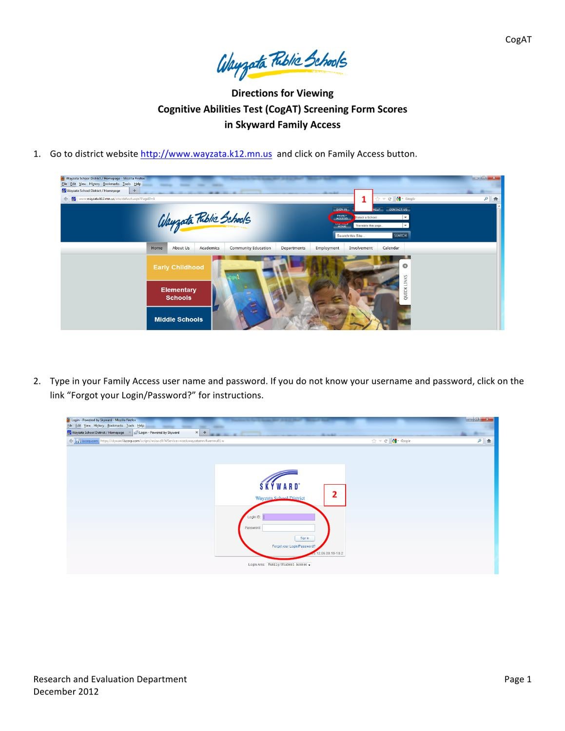 CogAT Directions For Family Access By Wayzata Public Schools Issuu