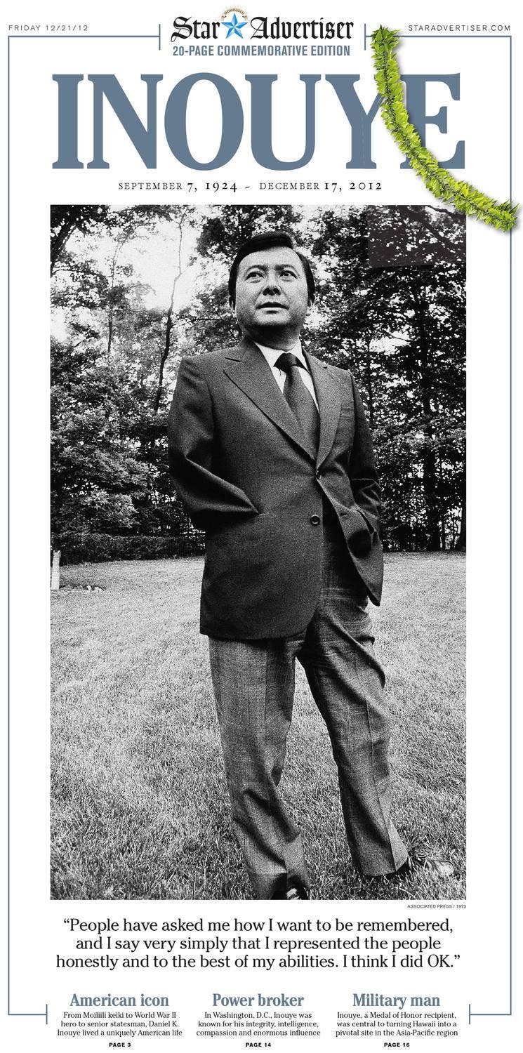 Inouye 20-Page Commemorative Edition by Oahu Publications, Inc - Issuu
