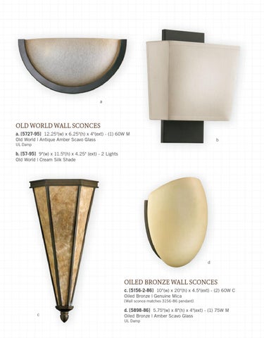 Pinhook Branding LLC 灯饰目录 · Quorum 灯饰 册 2013 Wall Sconces 第 4 页