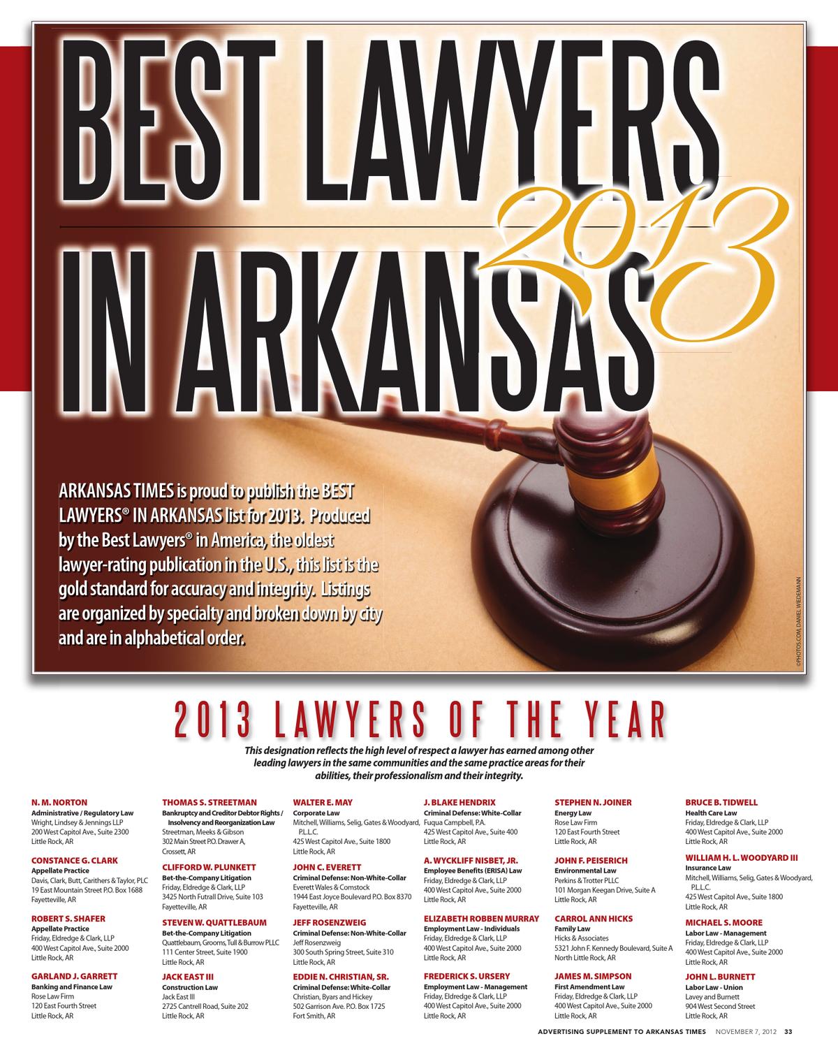 Best Lawyers in Arkansas 2013 by Arkansas Times Issuu