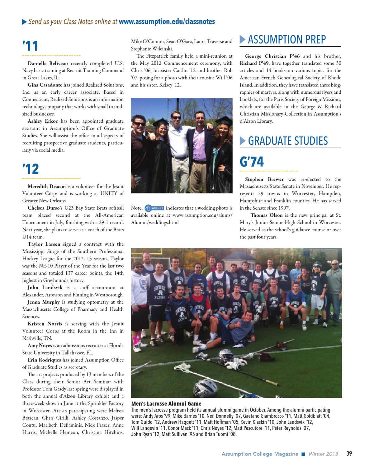 Assumption Magazine Winter 2013 by Assumption College Issuu