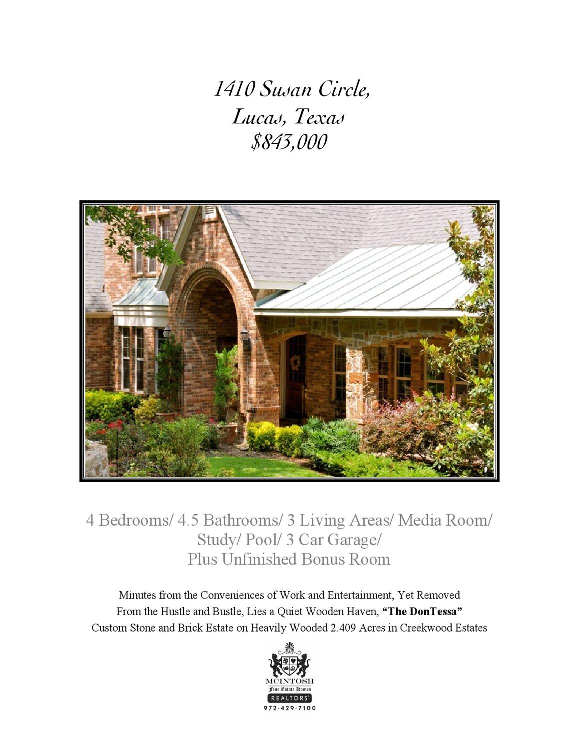 Susan Circle Lucas, Texas by McIntosh Fine Estate Homes, REALTORS® Issuu