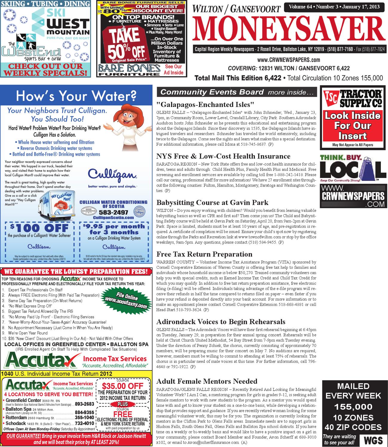 Wilton Gansvoort Moneysaver 011713 by Capital Region Weekly Newspapers
