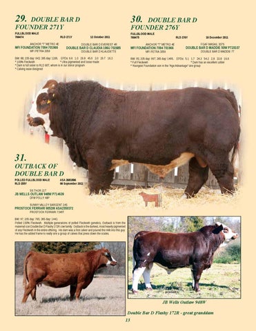 2013 Double Bar D Bull & Female Sale by Bohrson Marketing Services Ltd ...