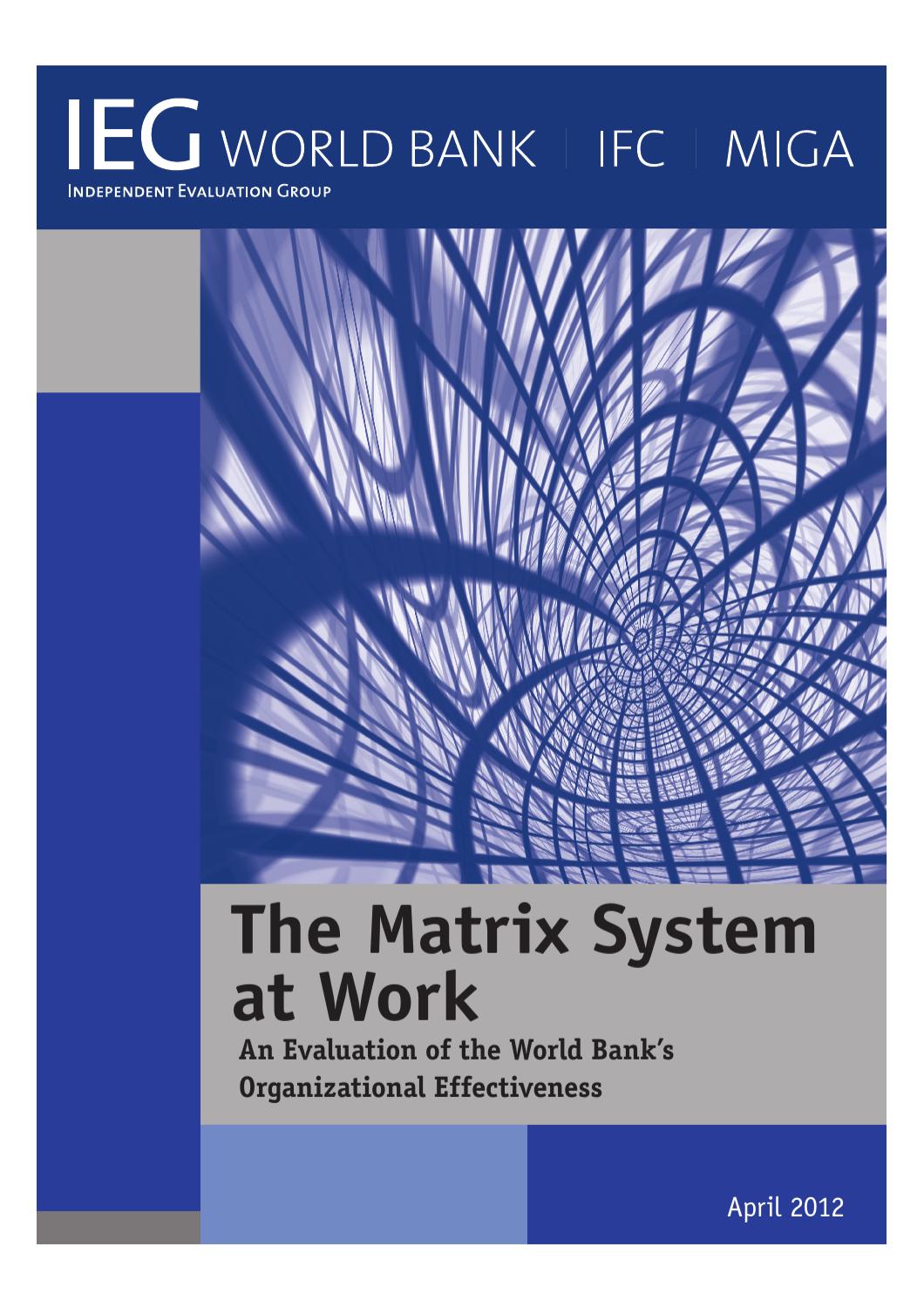 The Matrix System at Work by World Bank Publications - Issuu