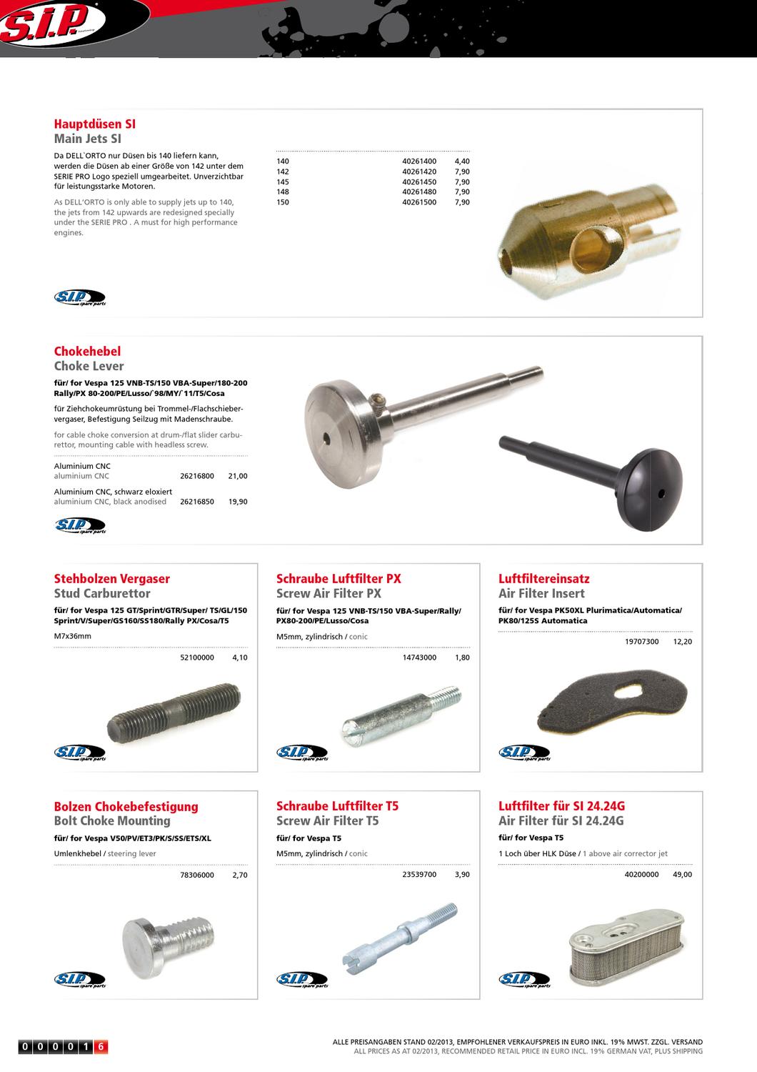 SIP Eigenprodukte Katalog 2013 / SIP Exclusive Parts 2013 by SIP ...