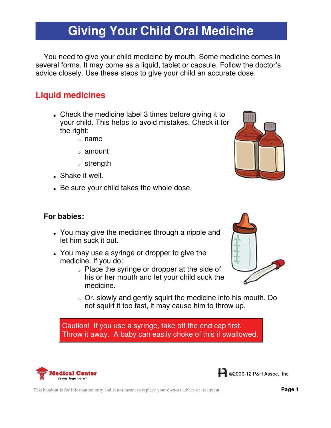 Giving Your Child Oral Medicines by Pritchett & Hull Associates, Inc