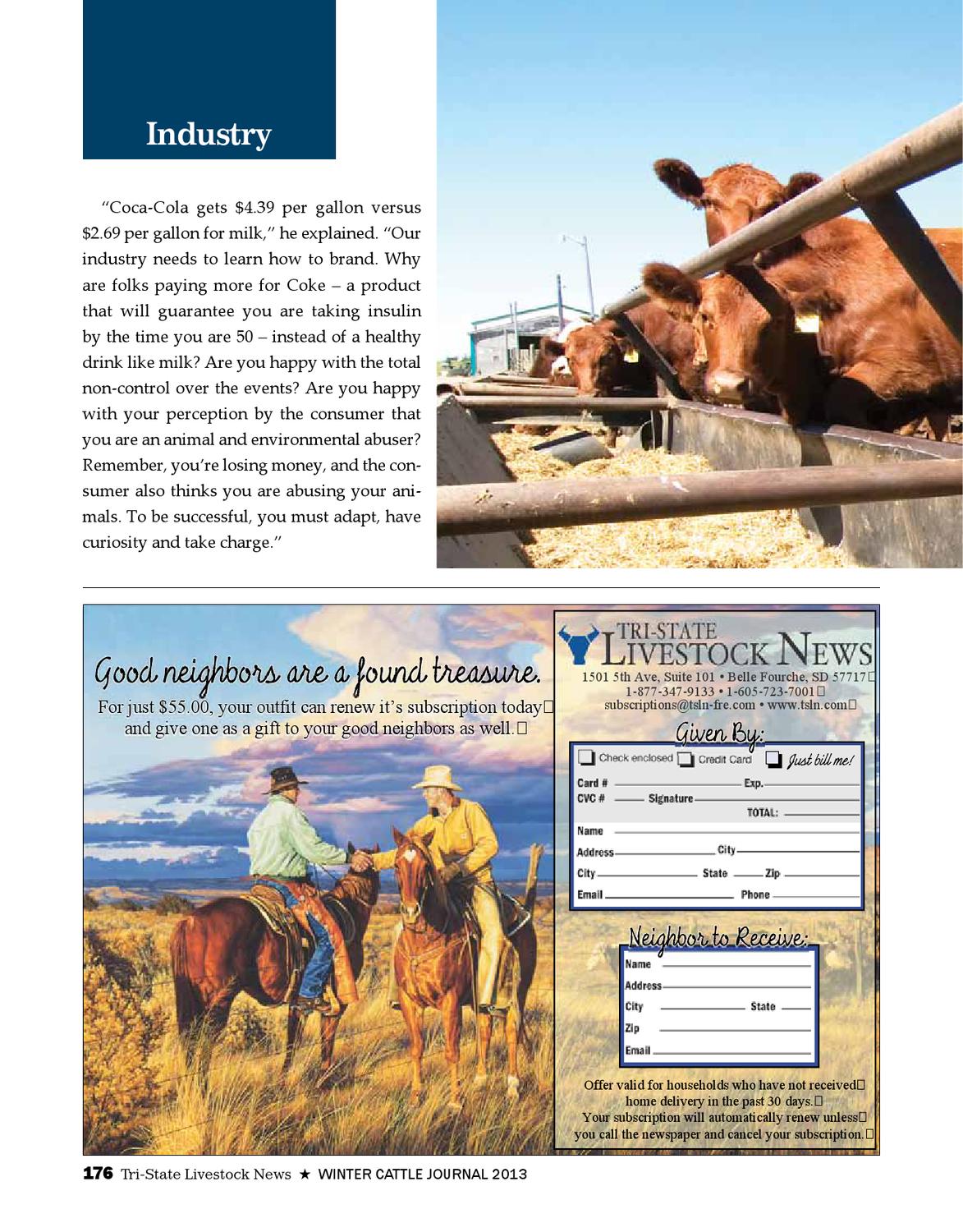 2013 Winter Cattle Journal by TriState Livestock News Farmer