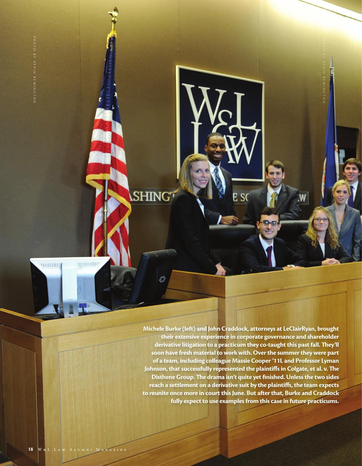 W&L Law The Washington and Lee School of Law Magazine by Washington