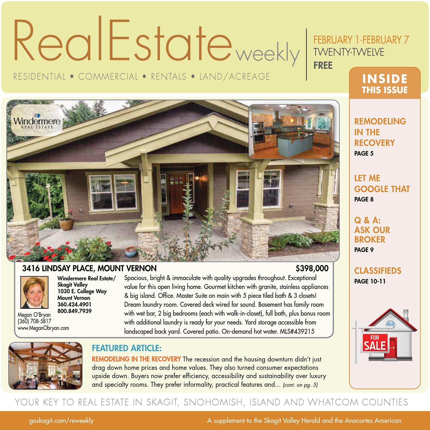 Real Estate Weekly February 1, 2013 by Skagit Publishing Issuu