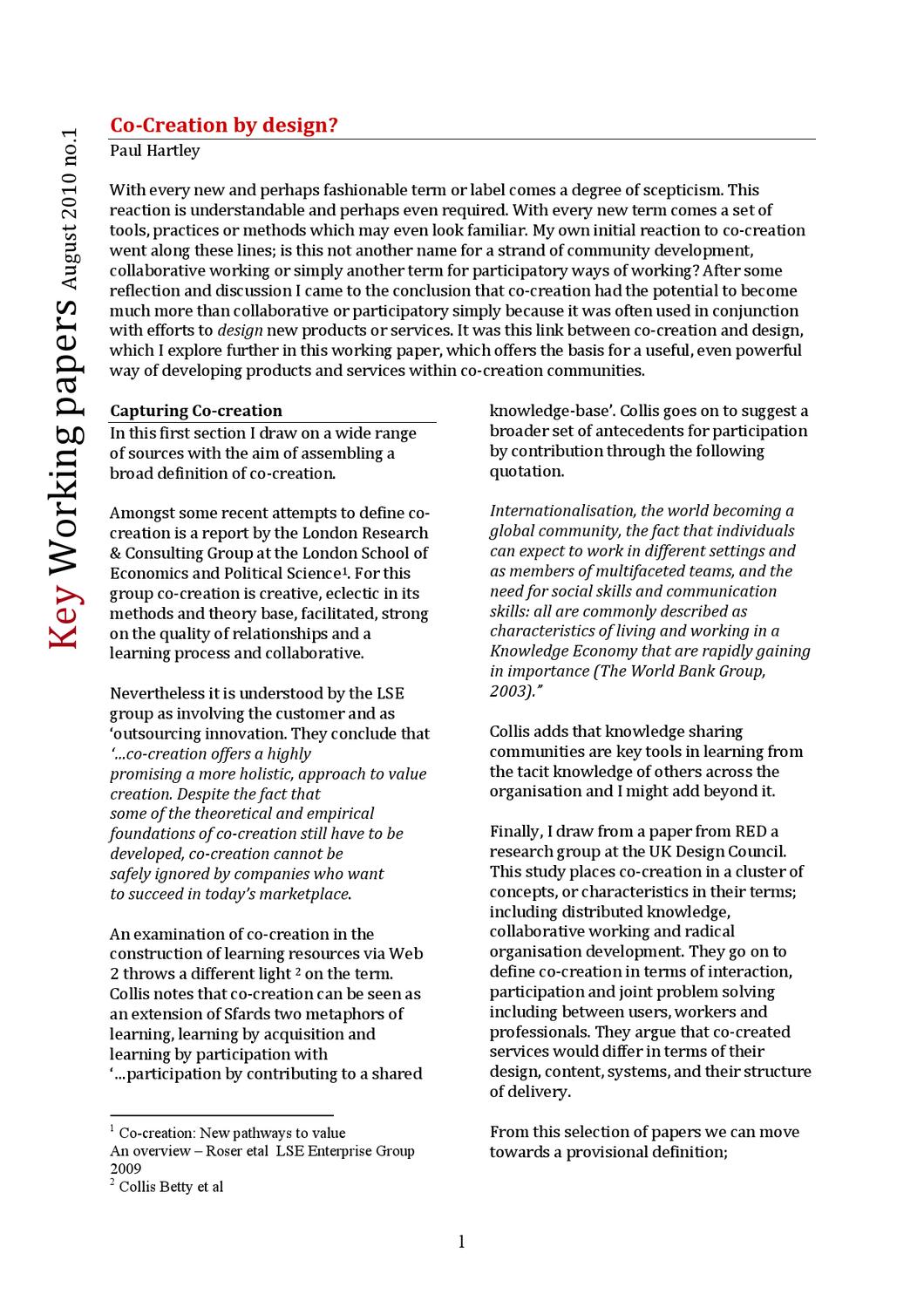 Co Creation By Design By Paul Hartley Issuu