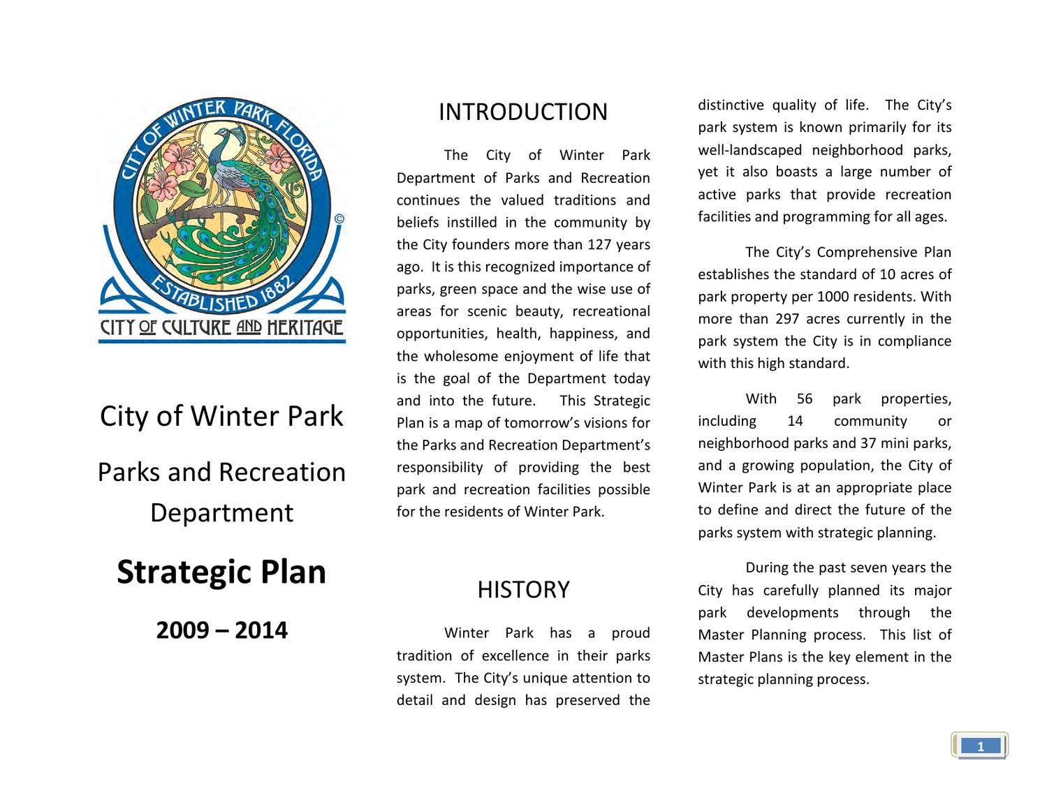 Parks & Recreation Strategic Plan 2009 by City of Winter Park - Issuu