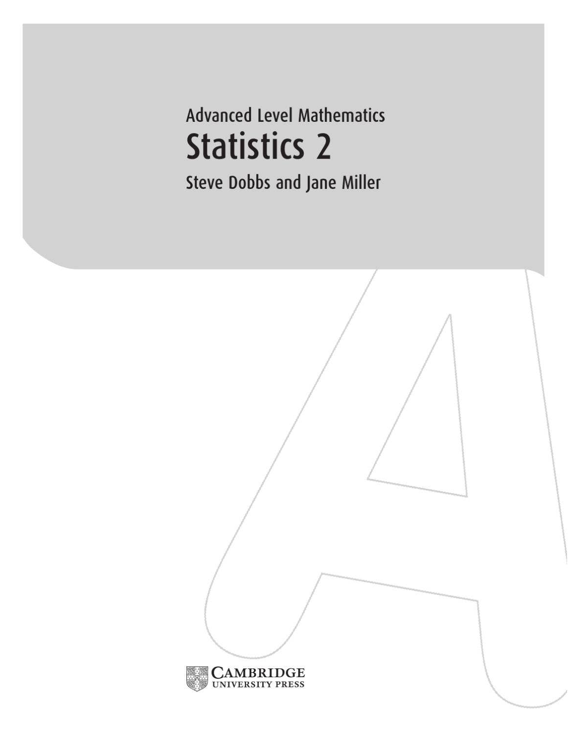 Advanced Level Mathematics: Statistics 2 by Cambridge International ...