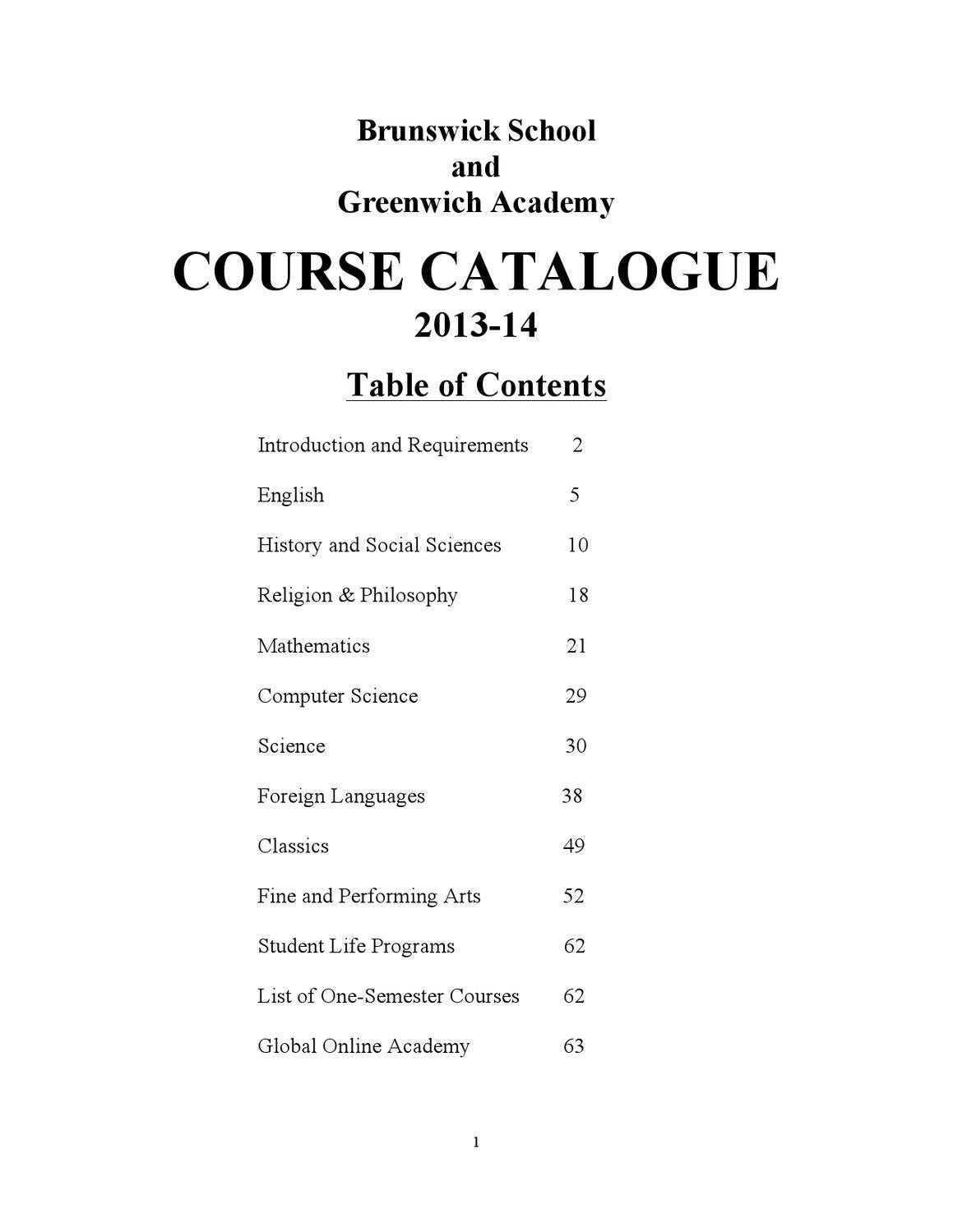 US Course Catalog, 201314 by Brunswick School Issuu