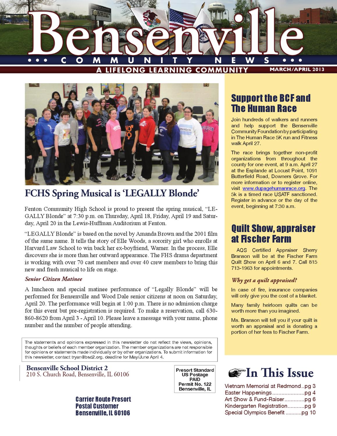 The Bensenville Community Newsletter MarApril 2013 by Village of