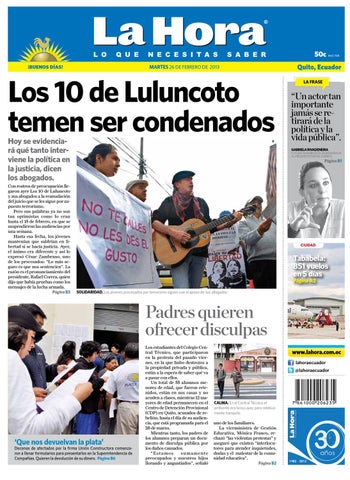 Edición impresa Quito del 26 de febrero de 2013 by LA HORA Ecuador  