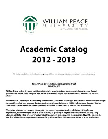 academic catalog 2012 13 by william peace university issuu olive branch petition and common sense venn diagram
