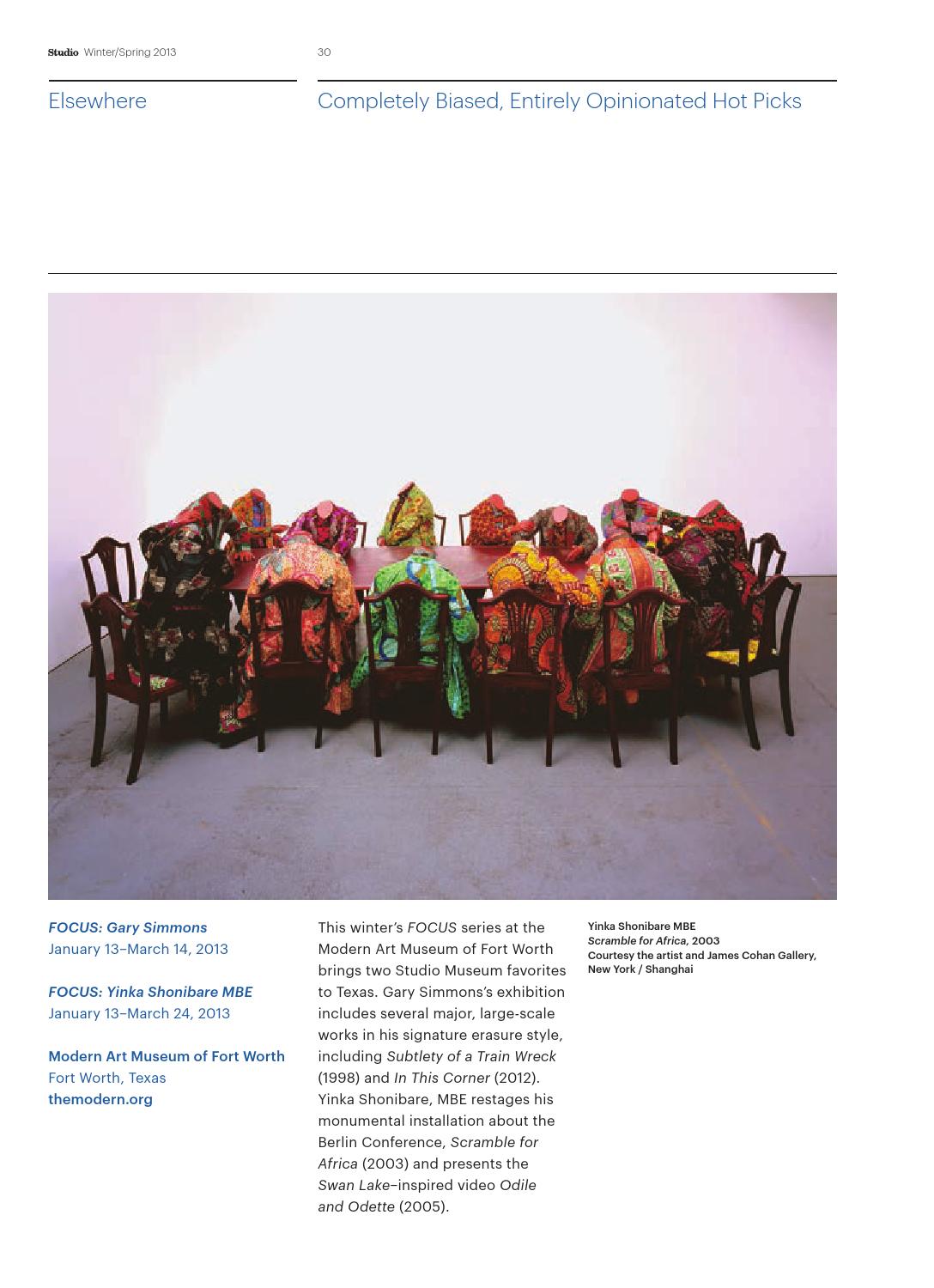 Studio Magazine Winter Spring 13 By The Studio Museum In Harlem Issuu