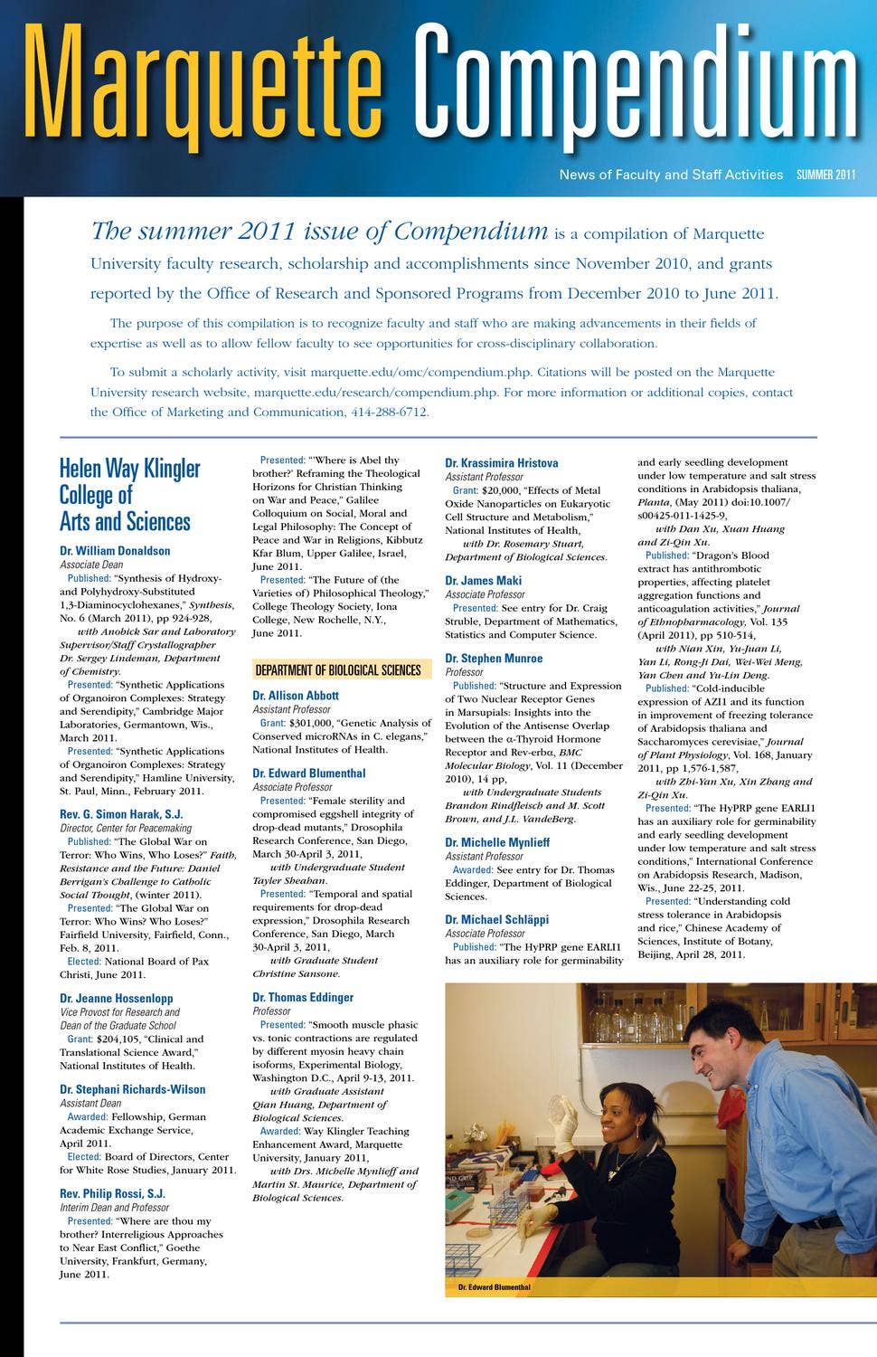 Compendium Summer 2011 by Marquette University - Issuu